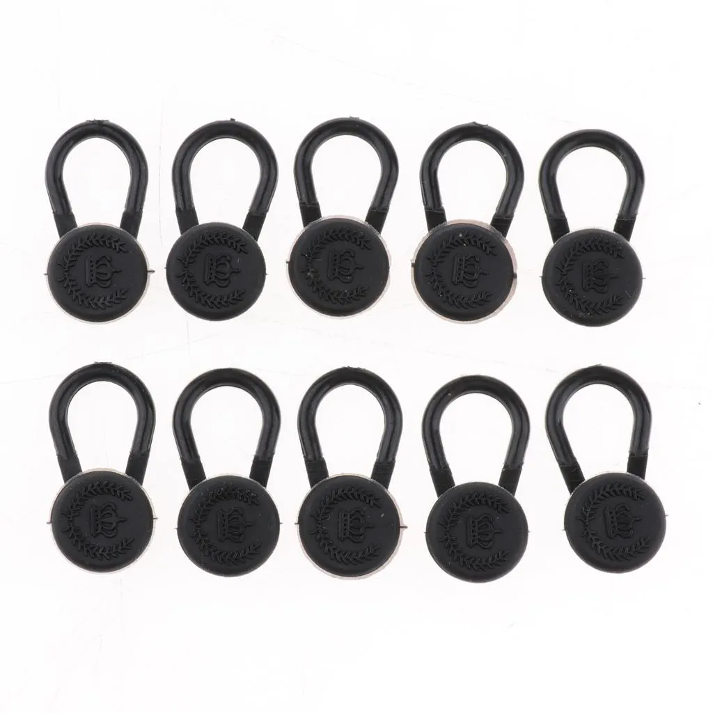 10Pcs Collar/Neck Extenders Wonder Button Shirts Expansion Unisex Black