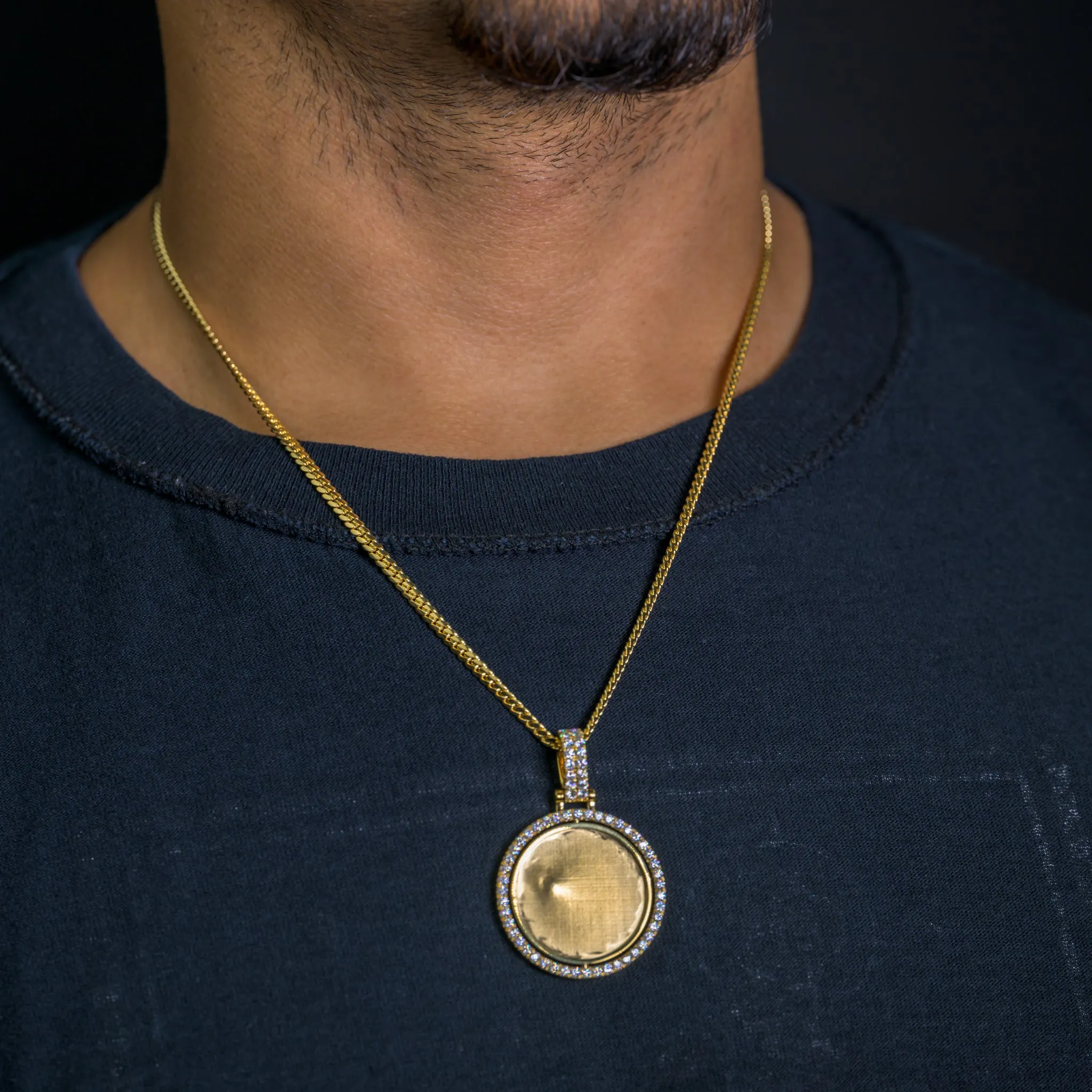 14K Solid Gold Diamond Spinning Picture Pendant 1.82ctw