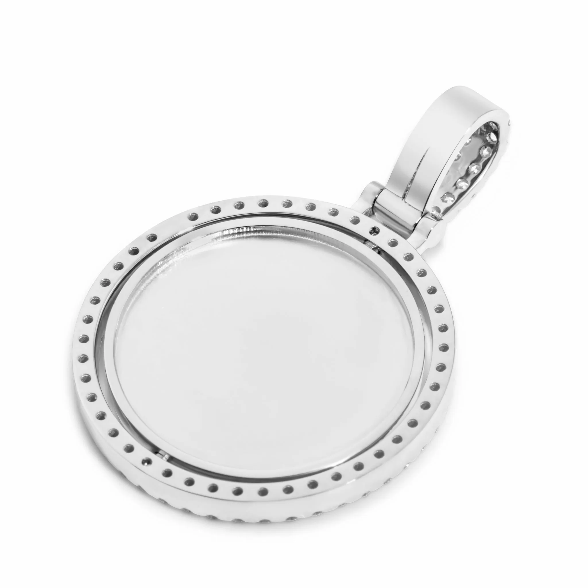 14K Solid Gold Diamond Spinning Picture Pendant 1.82ctw