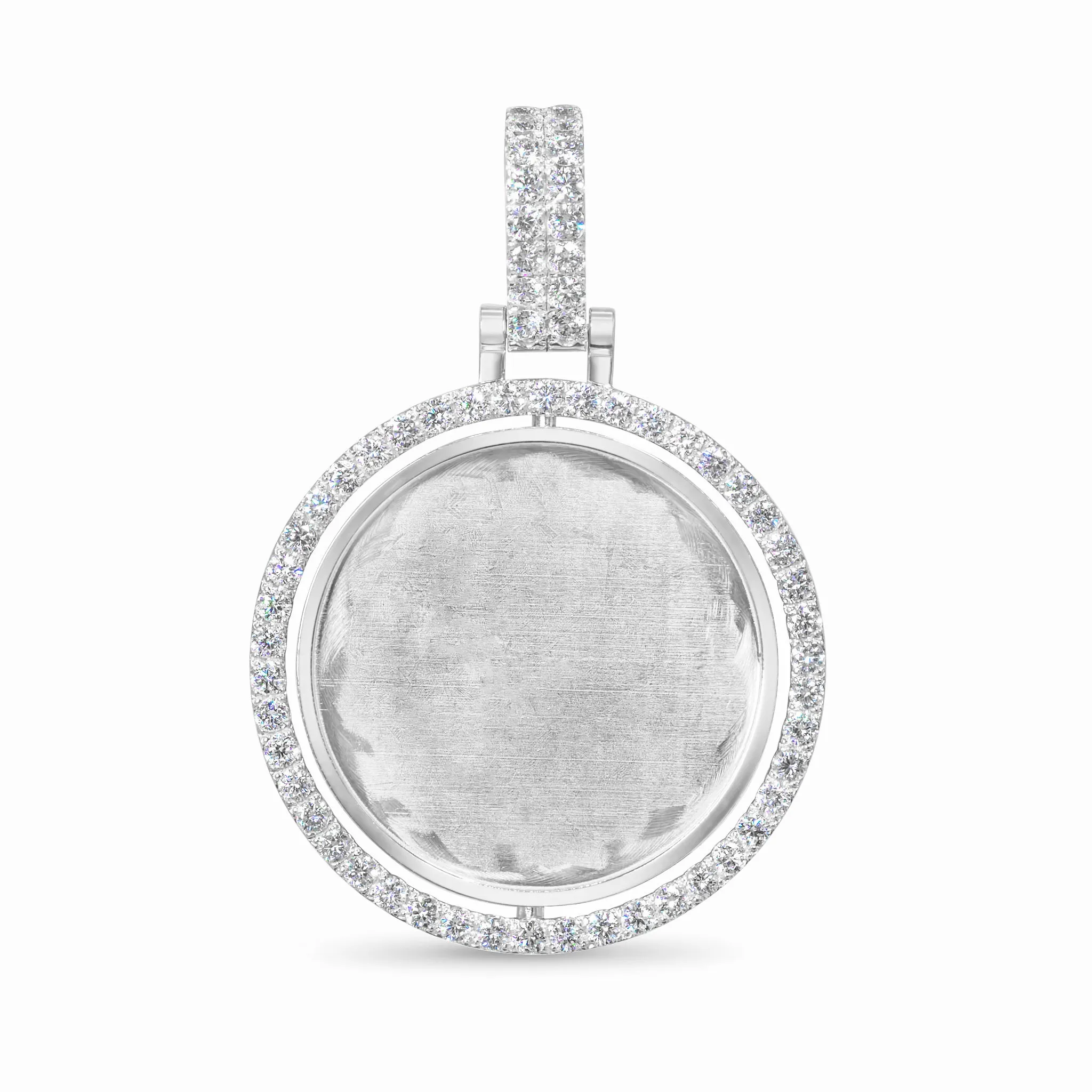 14K Solid Gold Diamond Spinning Picture Pendant 1.82ctw