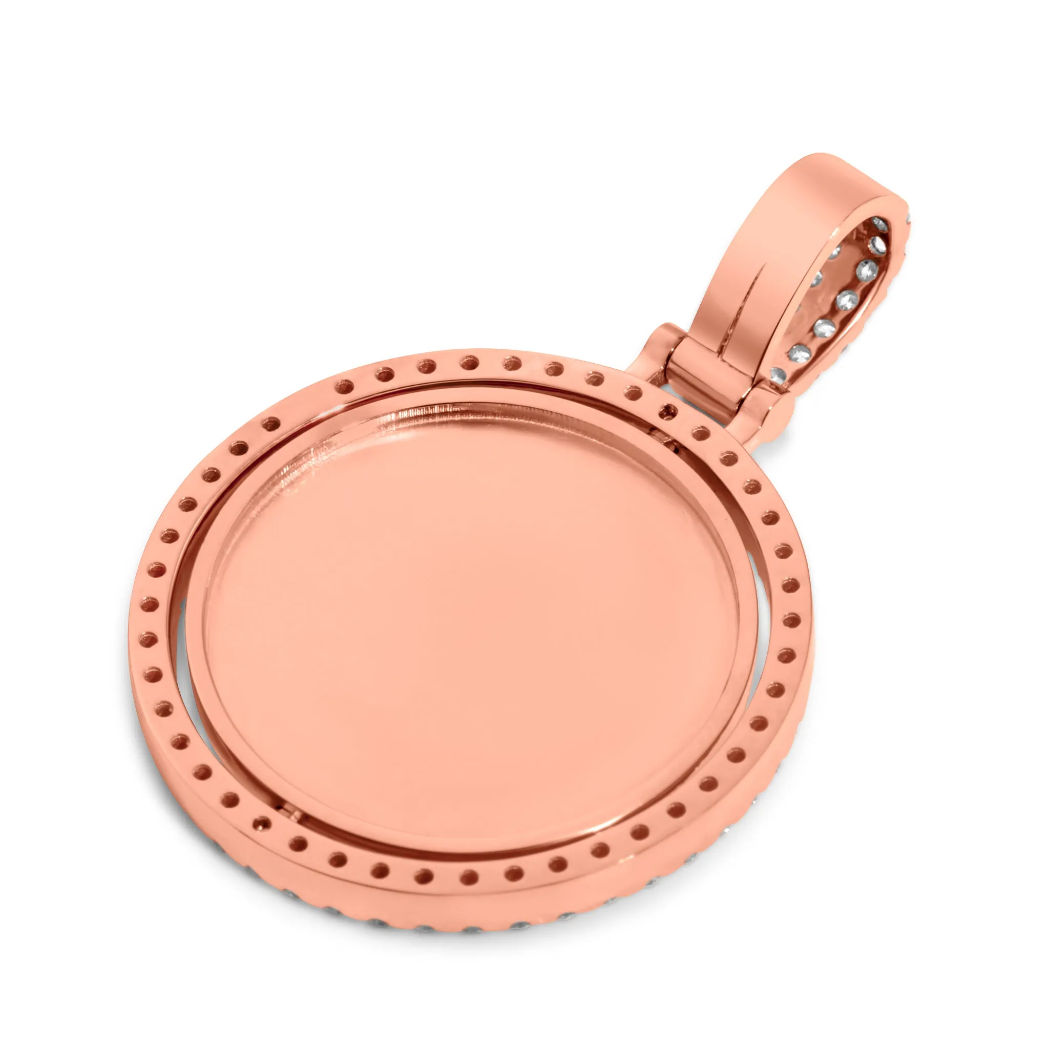 14K Solid Gold Diamond Spinning Picture Pendant 1.82ctw