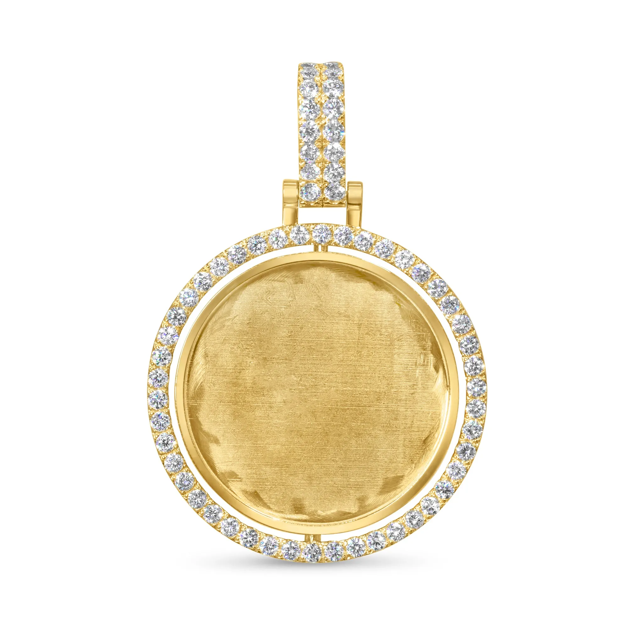 14K Solid Gold Diamond Spinning Picture Pendant 1.82ctw