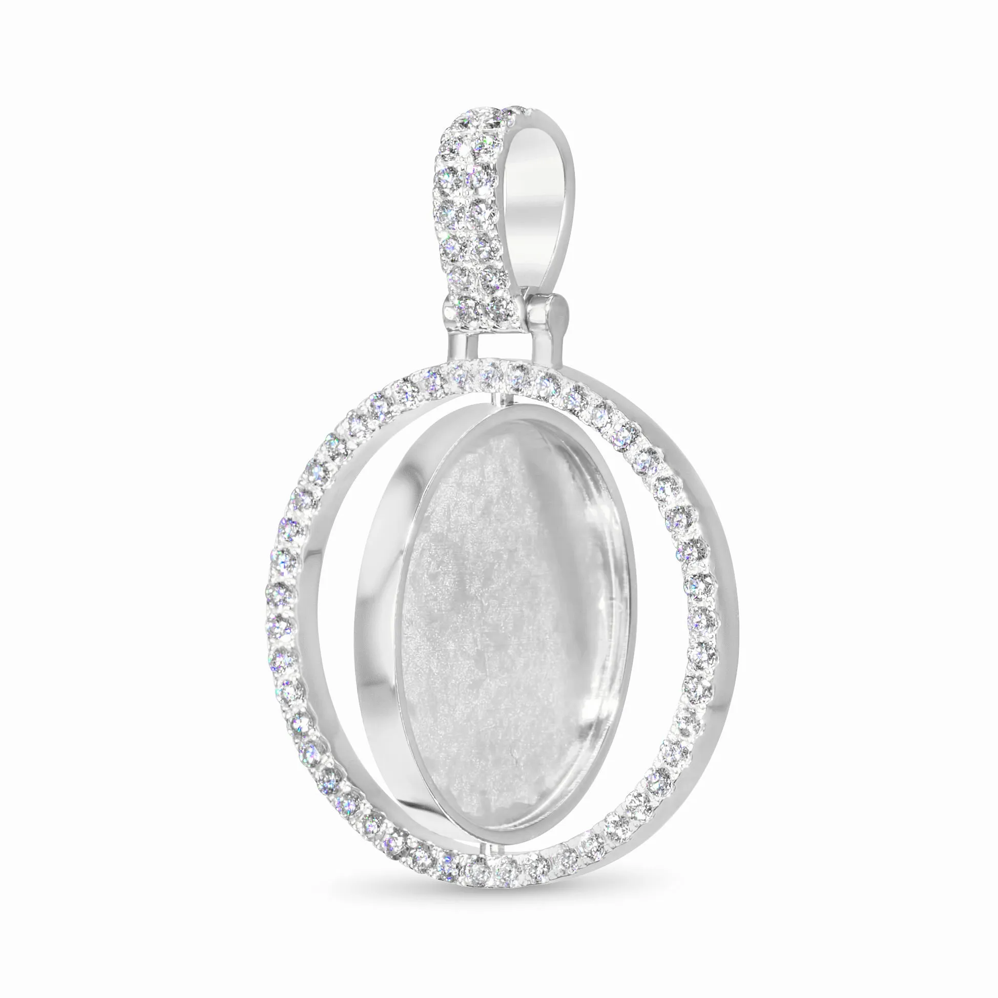 14K Solid Gold Diamond Spinning Picture Pendant 1.82ctw