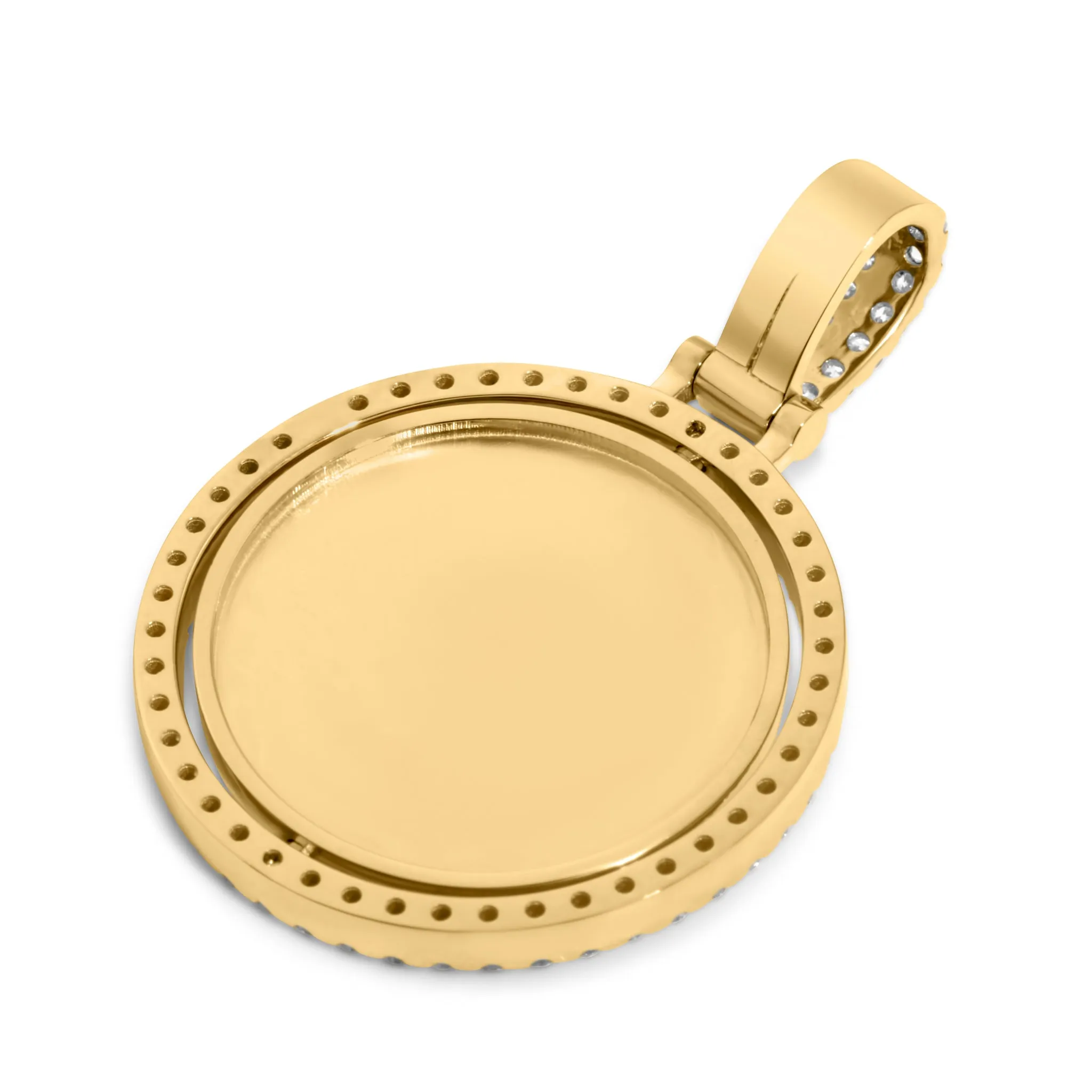 14K Solid Gold Diamond Spinning Picture Pendant 1.82ctw