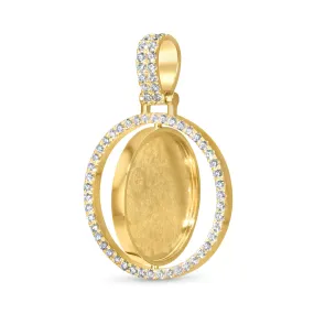 14K Solid Gold Diamond Spinning Picture Pendant 1.82ctw