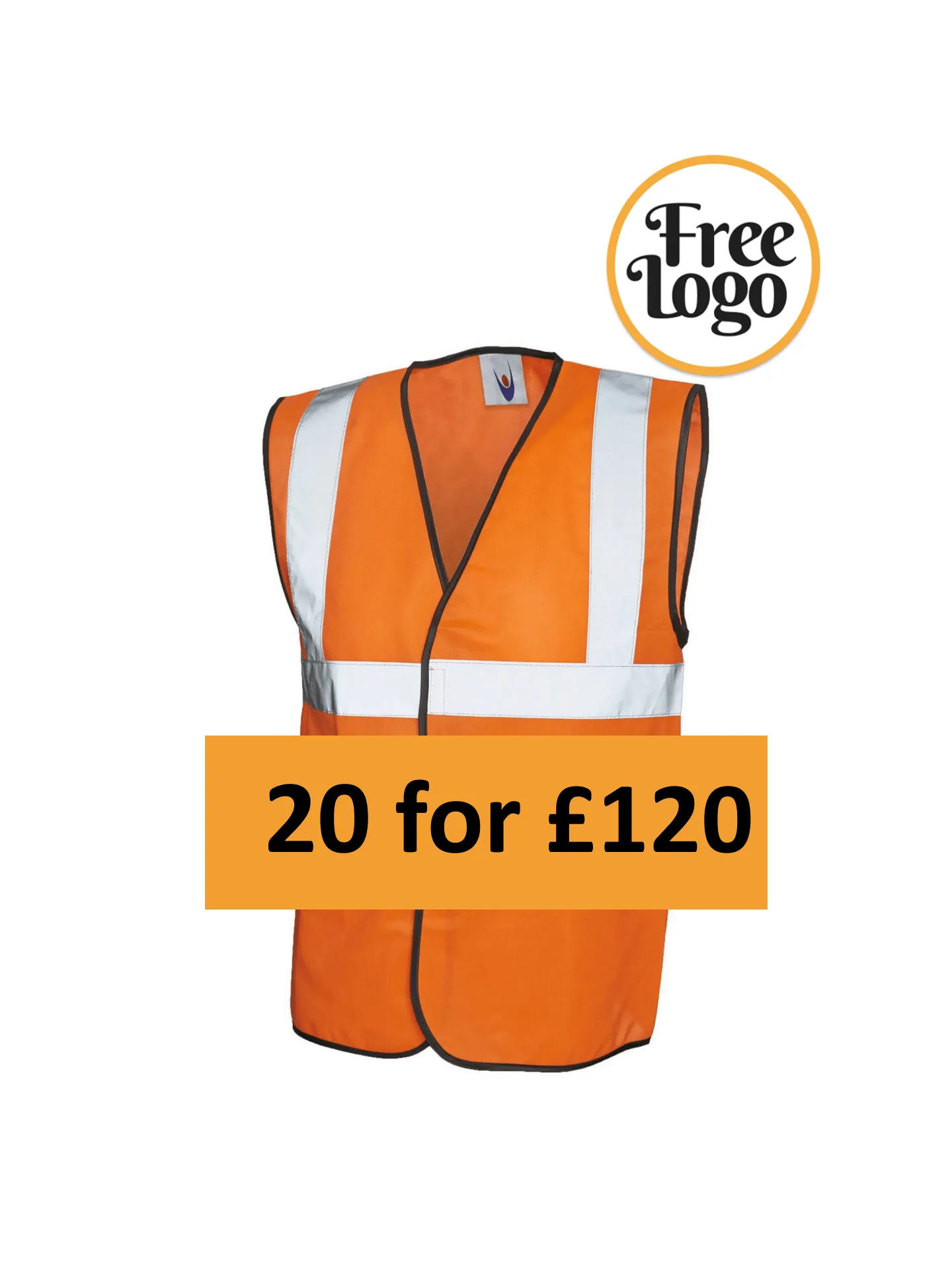 20 x Hi Vis Waistcoat FREE LOGO