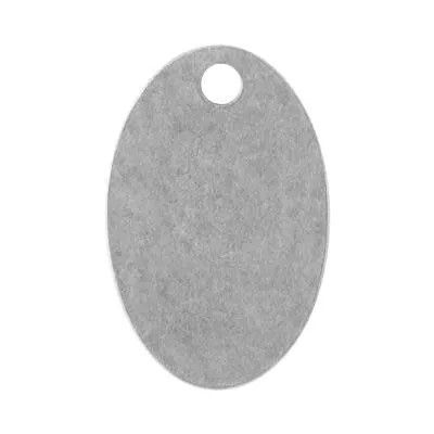25mm Antique Silver Flat Tag Small Oval Charm by Nunn Design