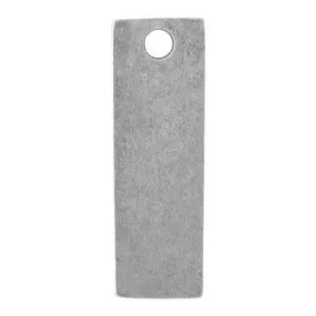 29.3mm Antique Silver Flat Tag Small Rectangle Charm by Nunn Design