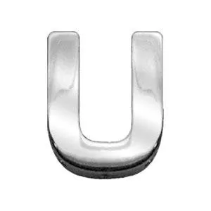 3-4" (18mm) Chrome Letter Sliding Charms U 3-4'' (18mm)