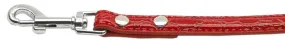 3-8" (10mm) Faux Croc Two Tier Collars Red 1-2" Leash