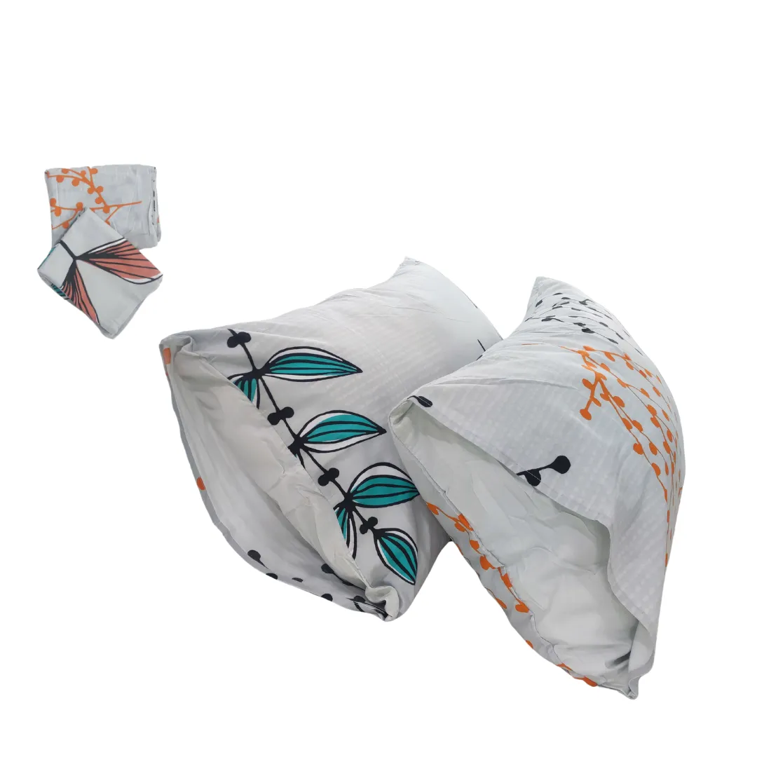 3PC Bedsheet Set (King)| 100% Cotton (Design 6) Printed White