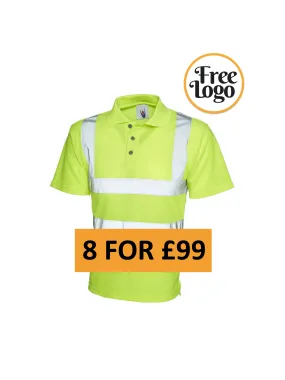 8 for £99 x Hi Vis Polo Shirt Bundle FREE LOGO