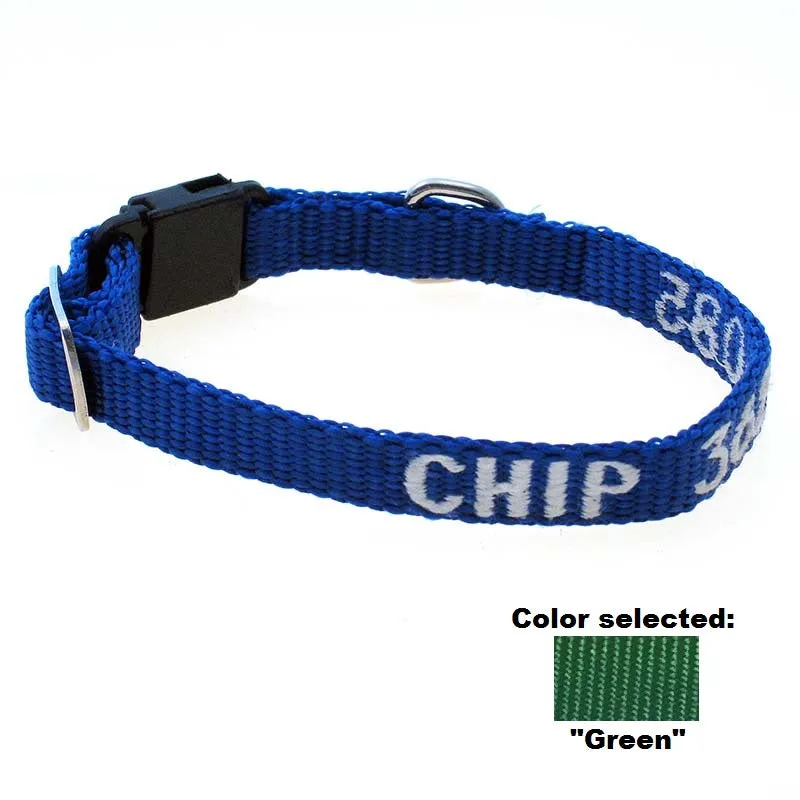 Adjustable Nylon Cat Collar - with Personalized Embroidery
