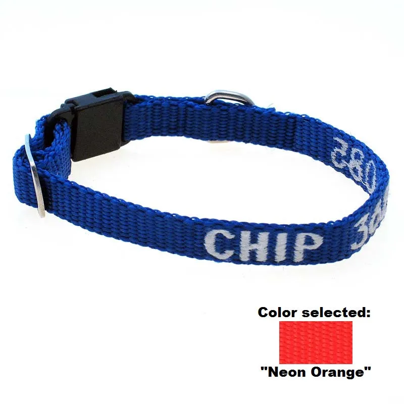 Adjustable Nylon Cat Collar - with Personalized Embroidery