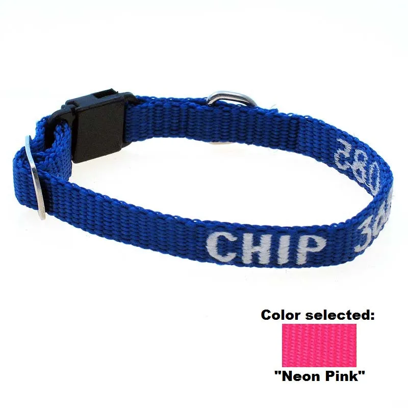 Adjustable Nylon Cat Collar - with Personalized Embroidery