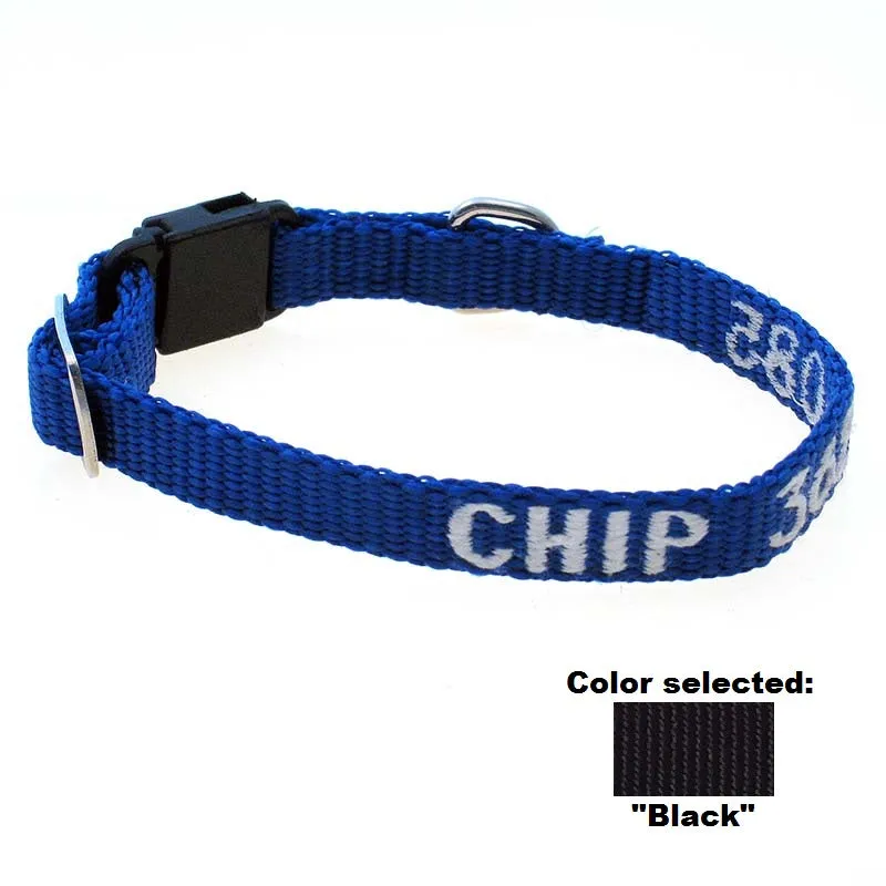 Adjustable Nylon Cat Collar - with Personalized Embroidery