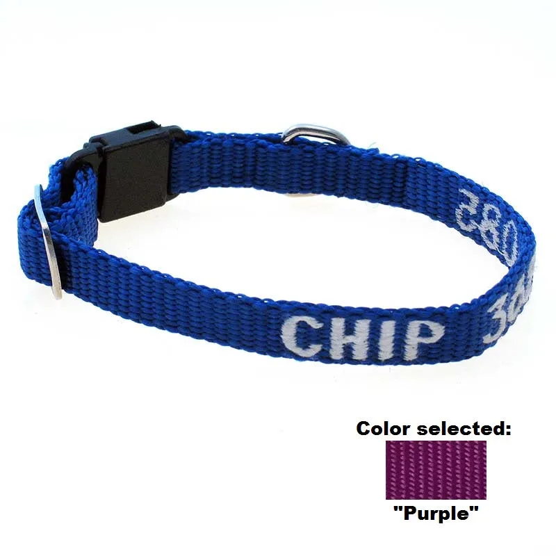 Adjustable Nylon Cat Collar - with Personalized Embroidery
