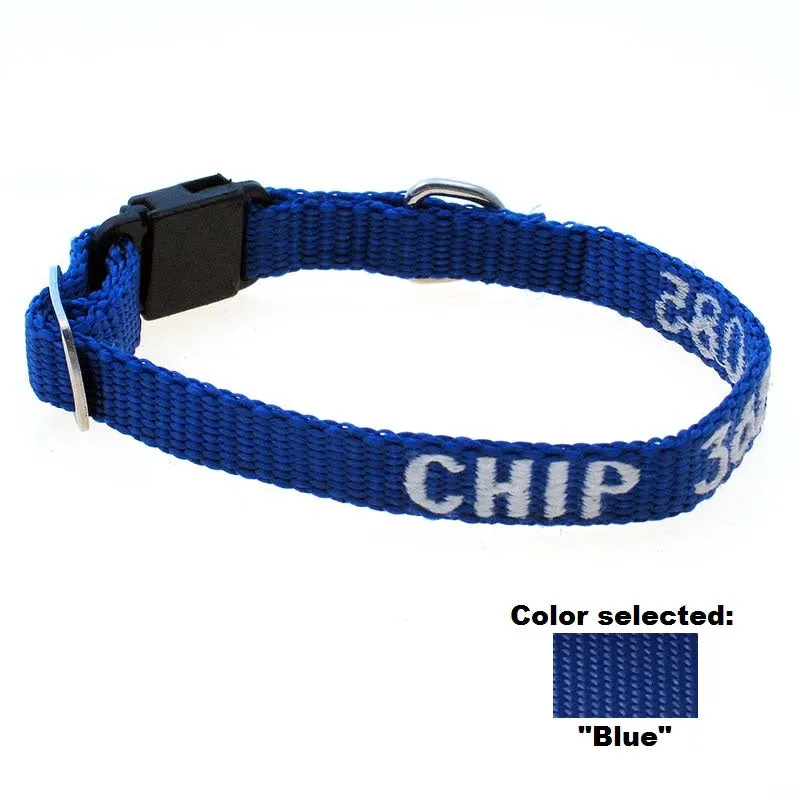 Adjustable Nylon Cat Collar - with Personalized Embroidery