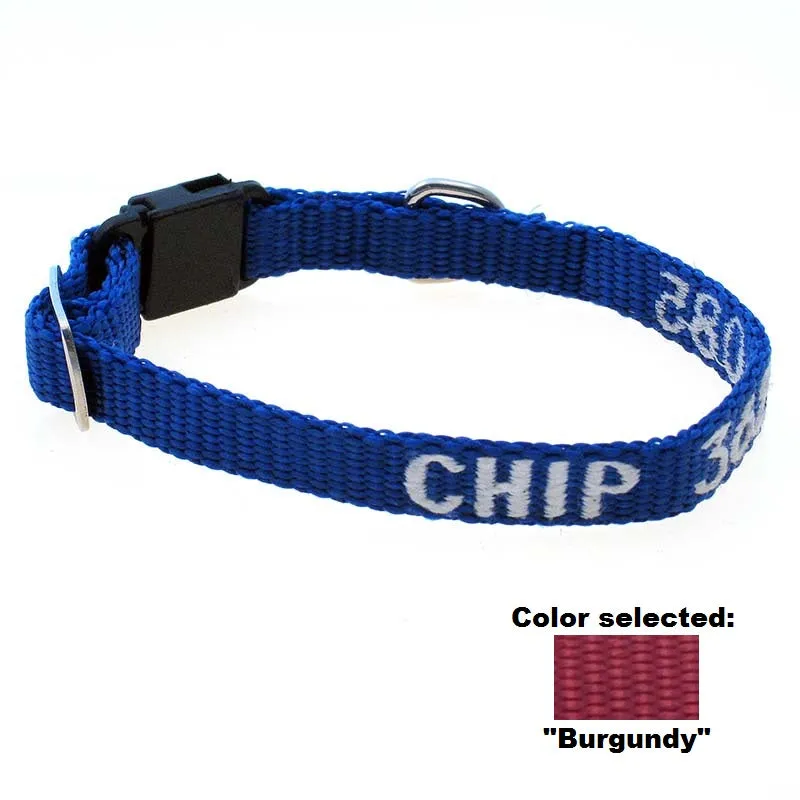Adjustable Nylon Cat Collar - with Personalized Embroidery