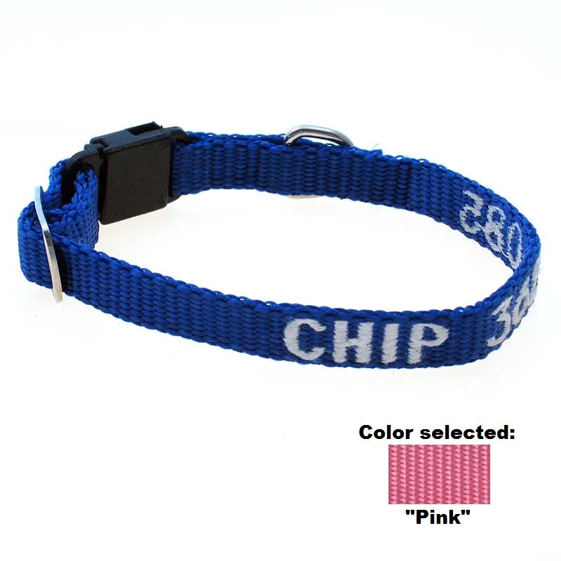 Adjustable Nylon Cat Collar - with Personalized Embroidery