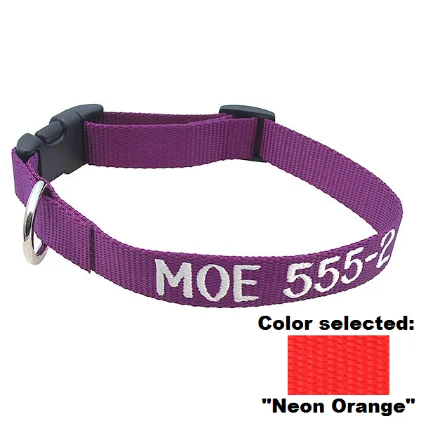 Adjustable Nylon Collar - with Personalized Embroidery