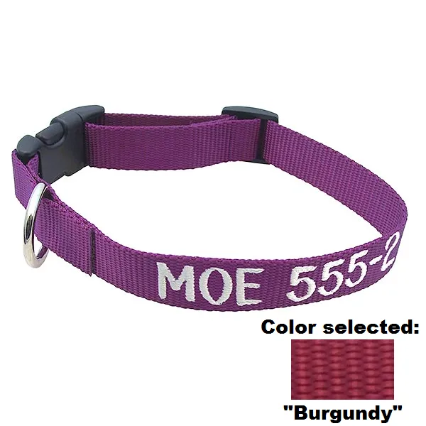 Adjustable Nylon Collar - with Personalized Embroidery