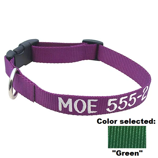 Adjustable Nylon Collar - with Personalized Embroidery