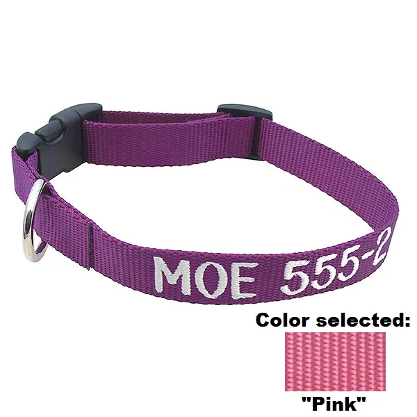 Adjustable Nylon Collar - with Personalized Embroidery