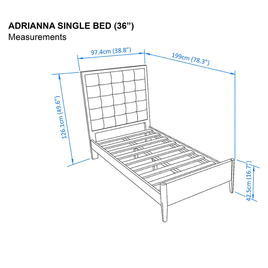 Adrianna 36x75" Bed - Oak