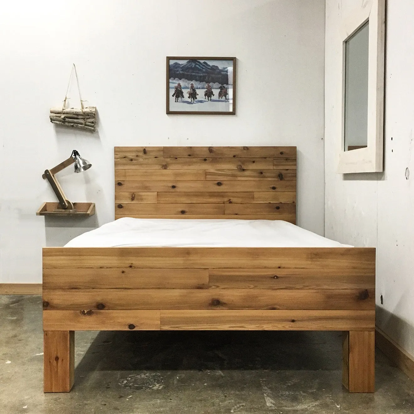 Alpine Sleigh Platform Bed Frame and Headboard