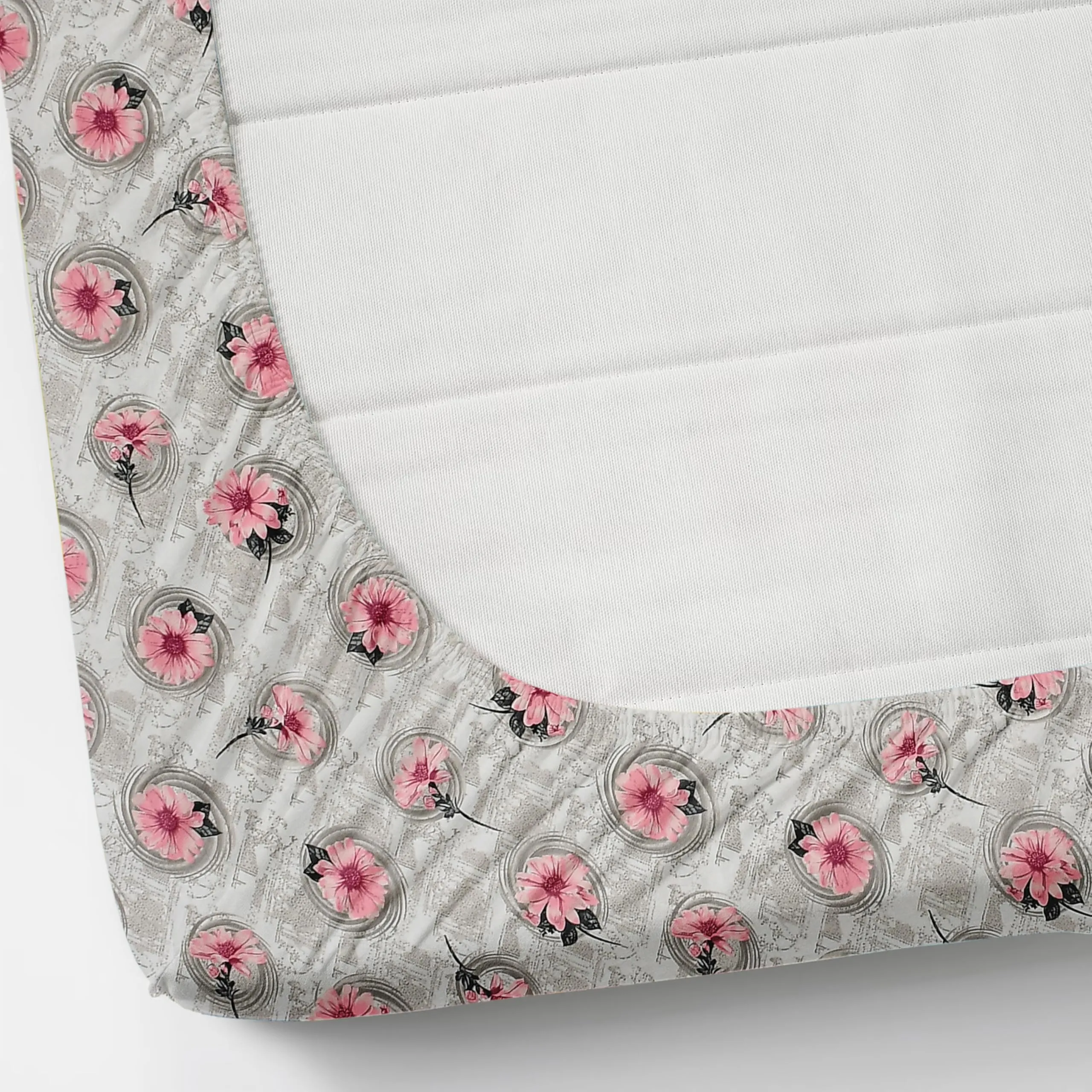 AMEYAA 350 TC Cotton Feel Glace Cotton All Around Elastic Fitted Bedsheets Queen Size | Premium Super Soft Fitted Bedsheet Queen Size for Double Bed | Fits Up to 8 to 10 Inches, 78 x 60, Color Pink
