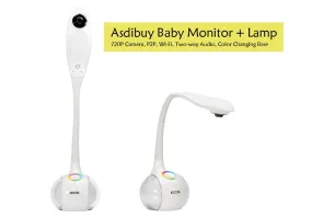Asdibuy Baby Monitor   Lamp - 720P Camera, P2P, Wi-Fi, Two-way Audio, Color Changing Base