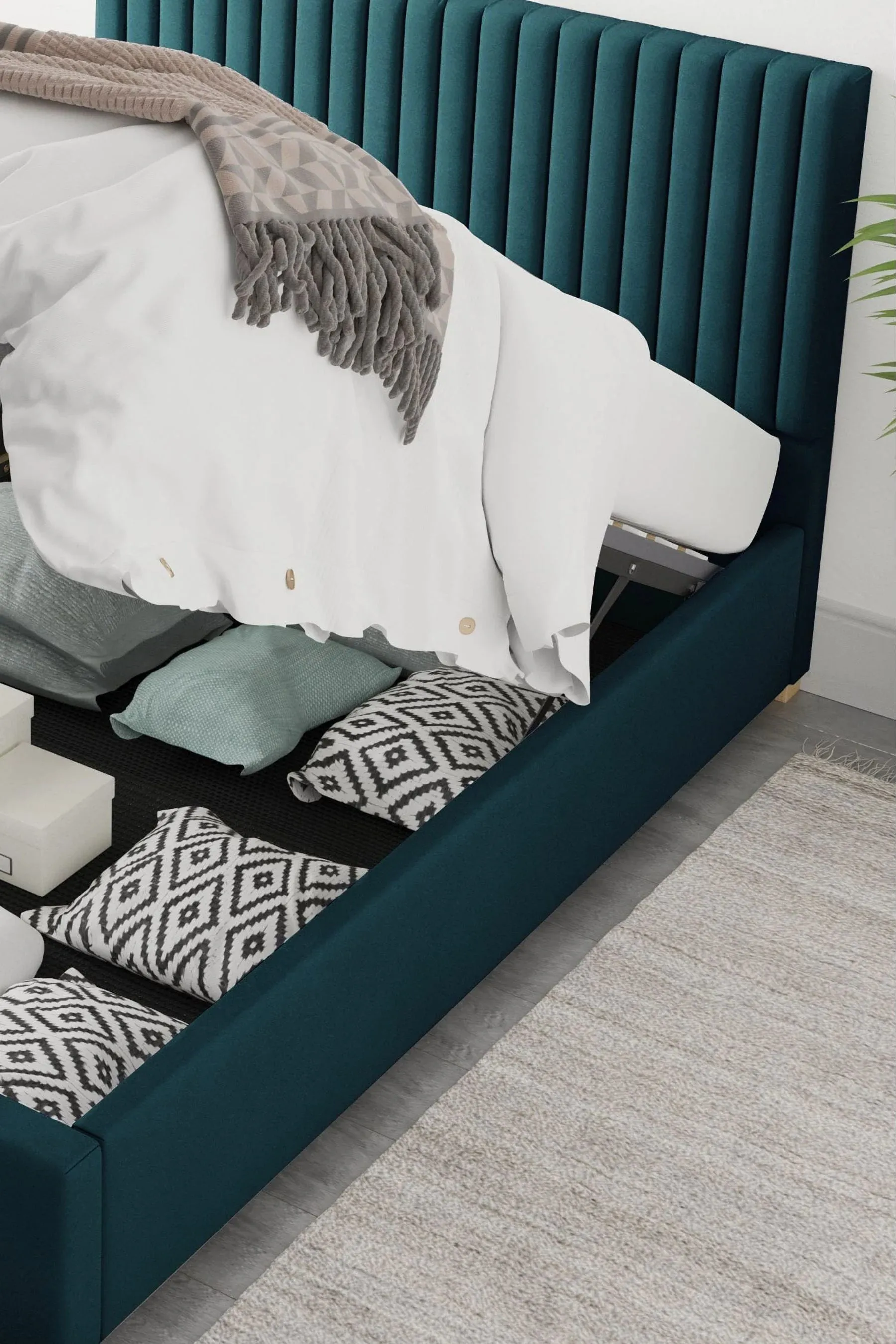 Aspire Furniture Grant Emerald Ottoman Bed