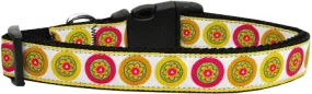Autumn Daisies Nylon Dog Collar Xs