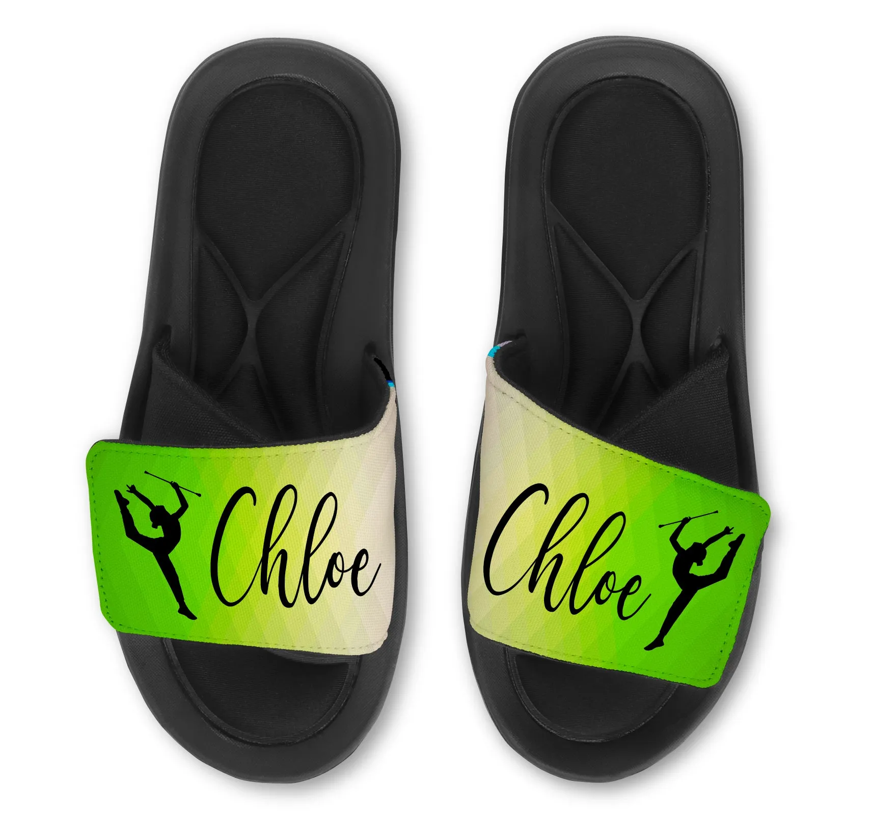Baton Twirling Abstract Colored Custom Slides Sandals