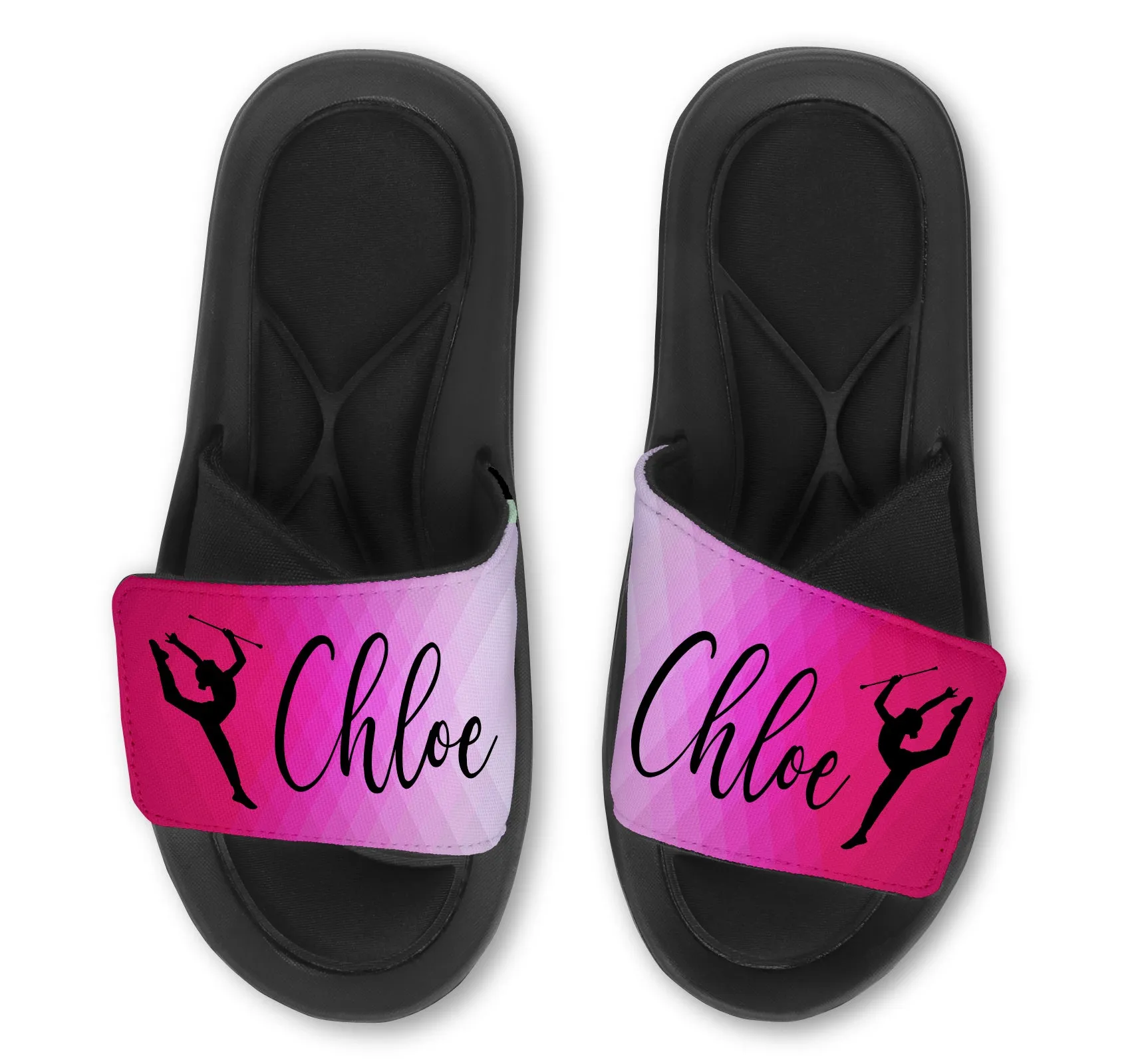 Baton Twirling Abstract Colored Custom Slides Sandals