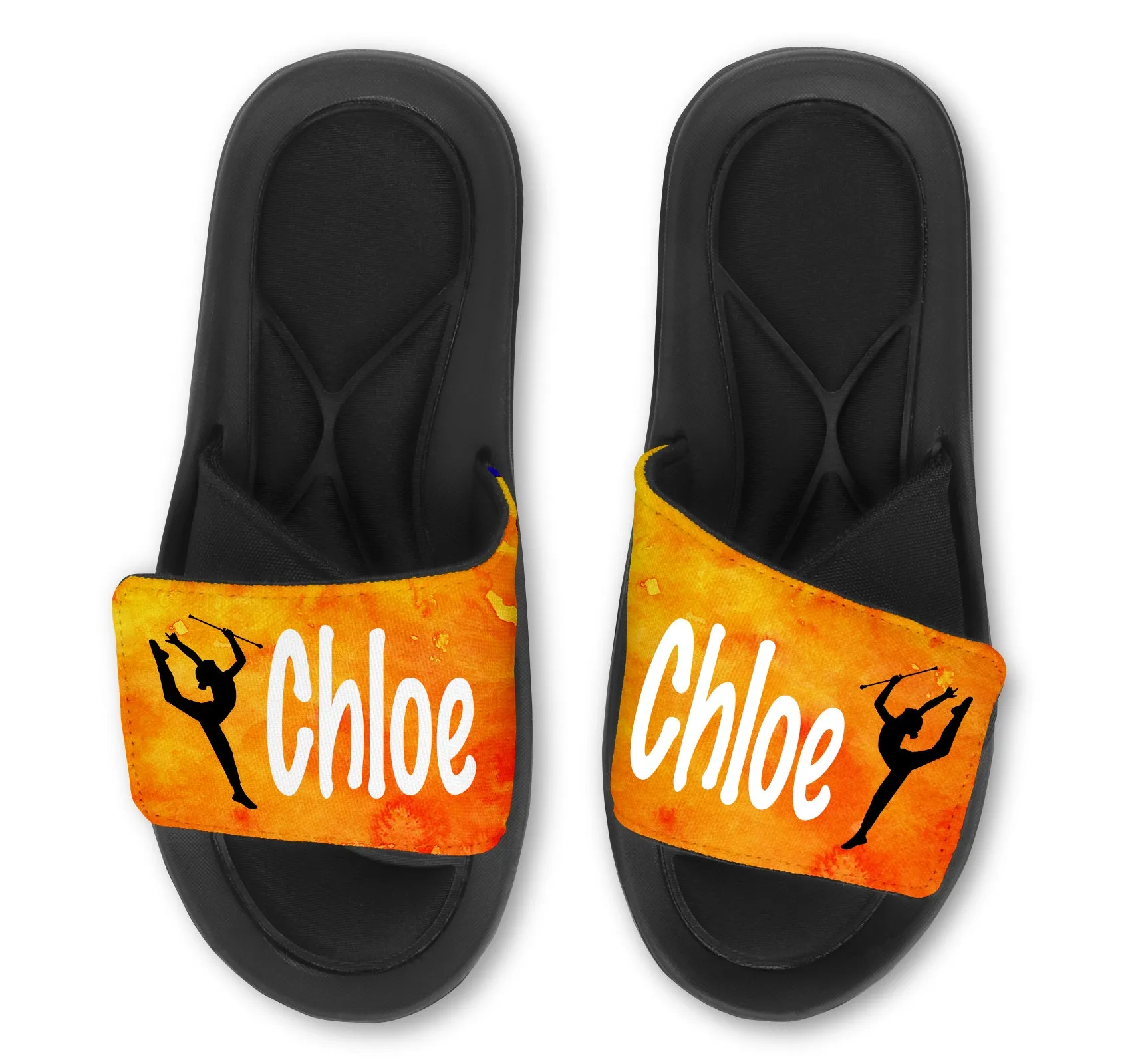 Baton Twirling Custom Slides / Sandals - Watercolor