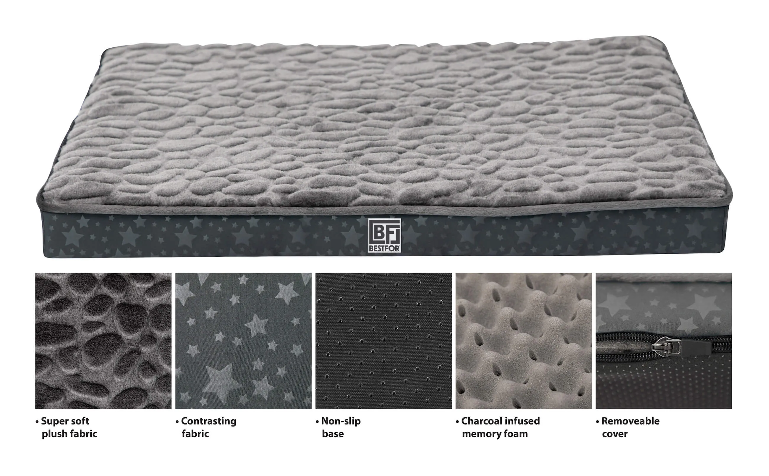 Bestfor Dog Bed with Charcoal Infused Eggcrate Memory Foam