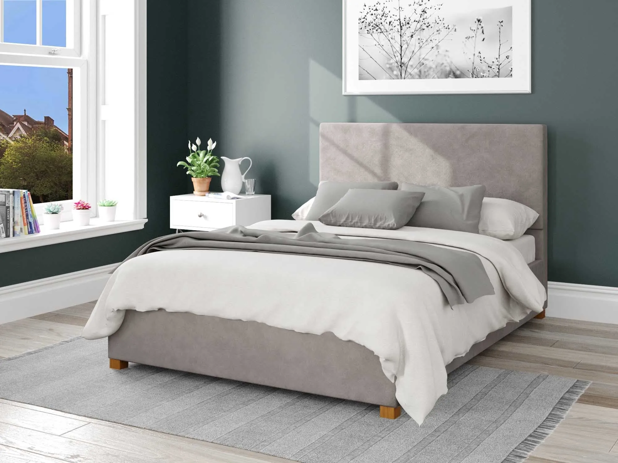 Better Peterborough Charcoal Grey Ottoman Bed