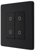 BG Evolve Matt Black Screwless Double Master Touch Dimmer Switch PCDMBTDM2B