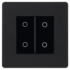 BG Evolve Matt Black Screwless Double Master Touch Dimmer Switch PCDMBTDM2B