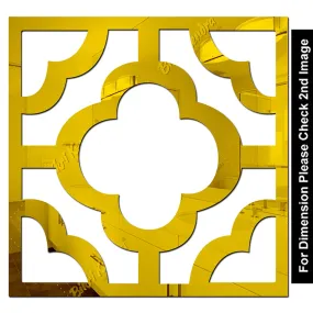 Bikri Kendra - 10 Borders Golden Decorative Mirror Stickers for Wall, Wall Mirror Stickers, 3D Acrylic Stickers Wall Stickers for Hall Room, Bed Room, Kitchen Living Room Kids Room.
