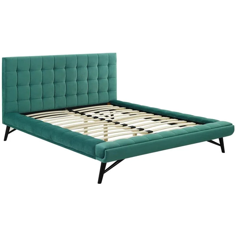 Biscuit Tufted Queen Upholstered Platform Bed