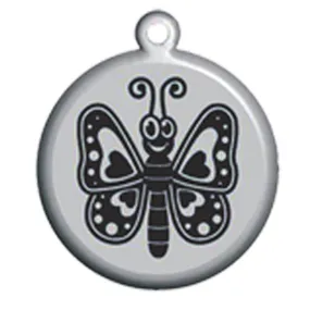 Black Butterfly Dog ID Tag - With Engraving Black Butterfly Dog ID Tag - With Engraving