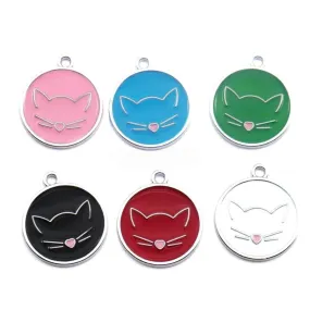 Black Cat Tag | Laser Engraved Pet Tag with Cat Face