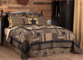 Black Check Star California King Quilt 130X115
