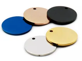 Black Pet ID Tag | Round Laser Engraved Dog Tag Stainless Steel