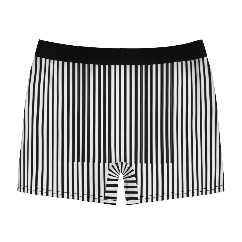 Black Striped Men's Underwear, Vertical Striped Best Men's Boxer Briefs Underwear (US Size: XS-3XL)