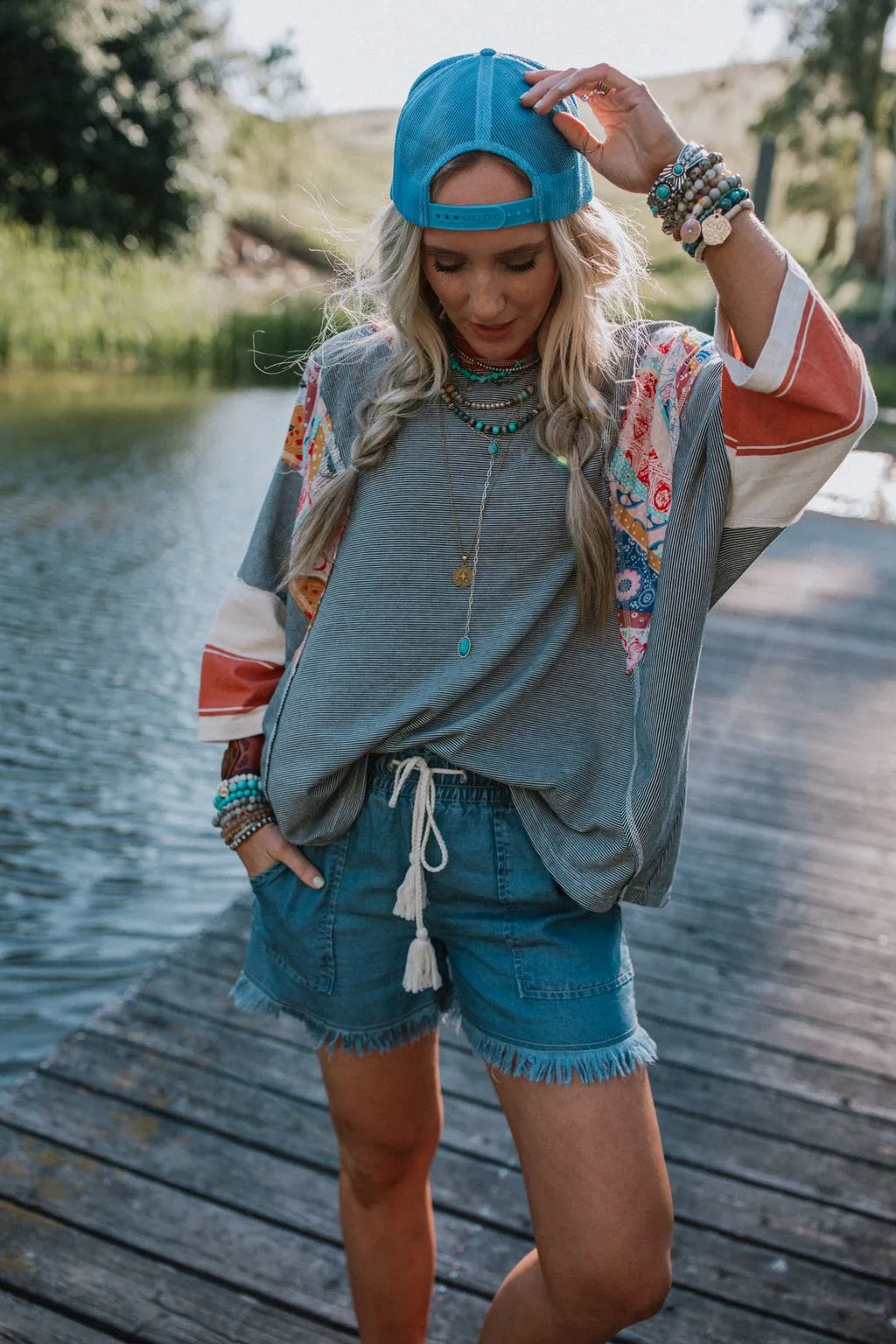 Britt Patchwork Top - Black