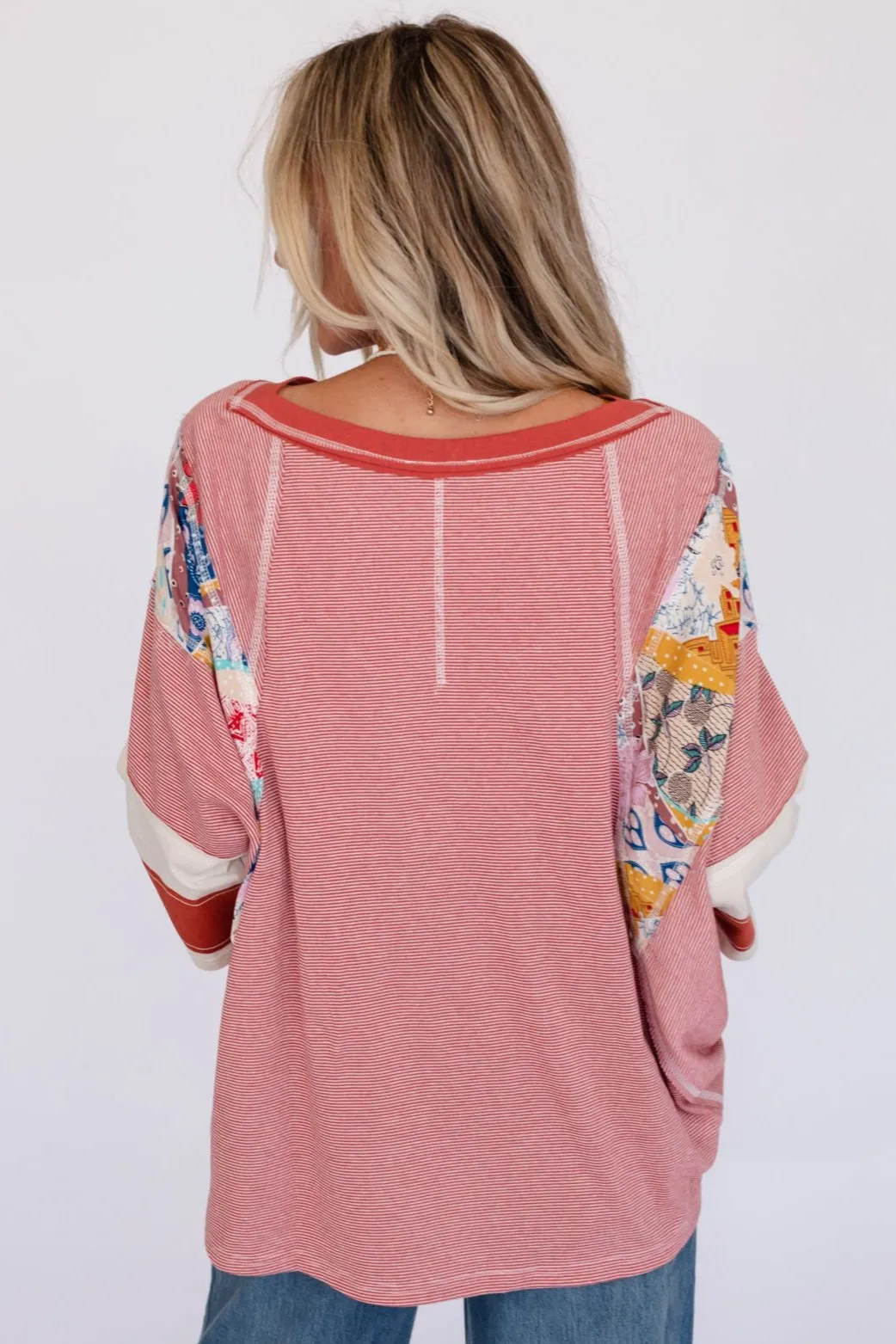 Britt Patchwork Top - Red